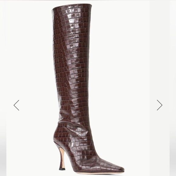 Staud Cami Croc-Embossed Tall Boots Size 35.5 (US 5.5) -...